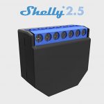 Shelly 2.5 es el perfecto dispositivo para adaptar los interruptores de persianas, cortinas y toldos y convertirlos en inteligentes.
